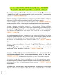 ATI PHARMACOLOGY PROCTORED CME 2024/ 2025 EXAM