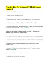 Practice Test #1: Science ATI TEAS Latest Updated