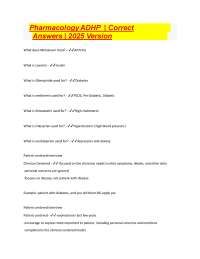Pharmacology ADHP Exam 2025