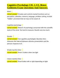 Cognitive Psychology: Exam Questions and Answers