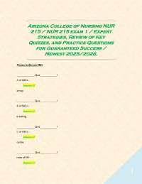 Arizona College of Nursing NUR 215 / NUR 215 exam 1 / Expert Strategies, Review of Key Qui