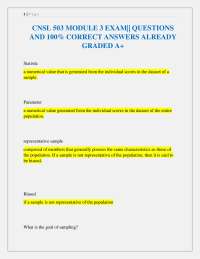 CNSL 503 MODULE 3 EXAM|| QUESTIONS AND 100% CORRECT ANSWERS ALREADY GRADED A+