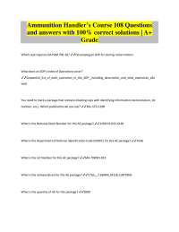 Ammunition handlers course 108 questions and answers 2025\2026