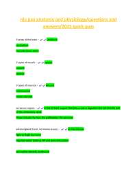 nln pax anatomy and physiology/questions and  answers/2025 quick pass