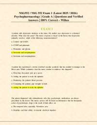 NSG552 / NSG 552 Exam 1 (Latest 2025 / 2026): Psychopharmacology | Grade A | Q&A