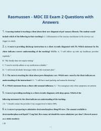 Rasmussen - MDC III Exam 2 Questions with Answers