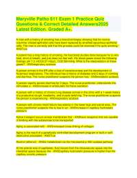 Maryville Patho 611 Exam 1 Practice Quiz Questions & Correct Detailed Answers. Latest Edit