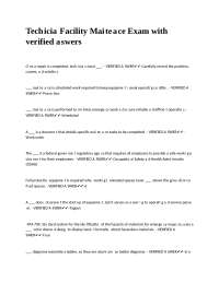 Technician Facility Maintenance Exam with verified answers.