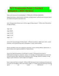 PCT Fresenius Exam  Correct Answers  2025 Version