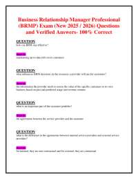 BRMP Exam (New 2025 / 2026) Questions and Verified Answers- 100% Correct