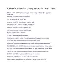 ACSM Personal Trainer study guide Solved 100% Correct