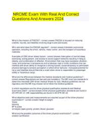 NRCME Exam With Real And Correct Questions And Answers 2024.