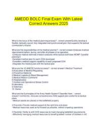 AMEDD BOLC Final Exam With Latest Correct Answers 2025