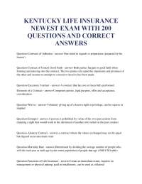 KENTUCKY LIFE INSURANCE NEWEST EXAM WITH 200 QUESTIONS AND CORRECT ANSWERS.pdf