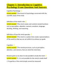 Cognitive Psychology: Exam Questions and Answers