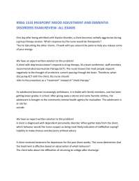RNSG 1533 PASSPOINT MOOD ADJUSTMENT AND DEMENTIA DISORDERS EXAM REVIEW- ALL EXAMS