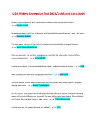 UGA History Exemption Test 2025/quick and easy study