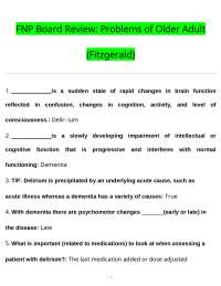 FNP Board Review: Problems of Older Adult (Fitzgerald)