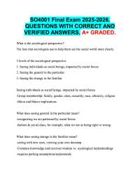 SO4001 Final Exam 2025-2026.  QUESTIONS WITH CORRECT AND  VERIFIED ANSWERS. A+ GRADED.