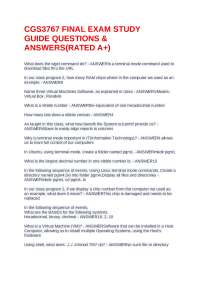 CGS3767 FINAL EXAM STUDY GUIDE QUESTIONS & ANSWERS(RATED A+)