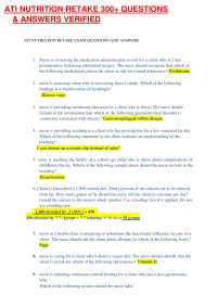 ATI NUTRITION RETAKE 300+ QUESTIONS