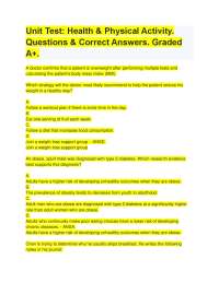Unit Test Health & Physical Activity. Questions & Correct Answers. Graded A+..pdf
