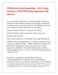 FNP Review, First Exam Edge - ANCC prep test Part 1., PSI FNP Practice questions with answ