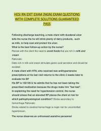 HESI RN EXIT EXAM (NGN) EXAM QUESTIONS  WITH COMPLETE SOLUTIONS GUARANTEED  PASS