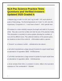 NLN Pax Science Practice Tests Questions and Verified Answers Updated 2025 Graded A