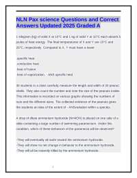 NLN Pax science Questions and Correct Answers Updated 2025 Graded A
