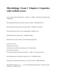 Microbiology Exam 1: Questions and Verified Answers