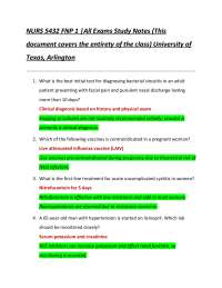 NURS 5432 FNP 1 |All Exams Study Notes (This  document covers the entirety of the class) U