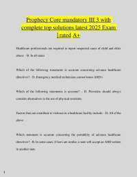 Prophecy Core mandatory III 3 with  complete top solutions latest 2025 Exam  | rated A+