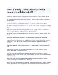 PHTLS Study Guide questions with complete solutions 2023.docx