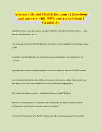 Arizona life and health insurance exam with correct solutions 2025\2026