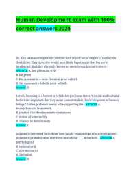 Human Development exam with 100% correct answers 2025