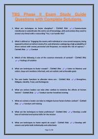 TBS Phase II Exam Study Guide: Tactical Skills and Combat Techniques