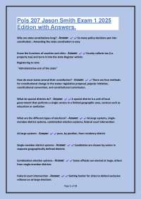 Pols 207 Jason Smith Exam 1 2025 Edition with Answers.