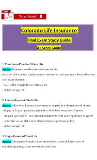 Colorado Life Insurance Final Exam – 95 Official-Style Questions with Answers 2025