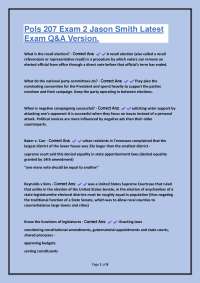 Pols 207 Exam 2 Jason Smit h Latest Exam Q&A Version.