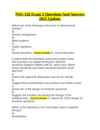 NSG 526 Exam 2 Questions And Answers 2025 Update.