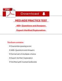 MED AIDE PRACTICE TEST: 400+ Questions and Answers for Certification Exam Preparation
