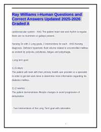 Ray Williams i-Human Questions and Correct Answers Updated 2025-2026 Graded A