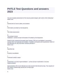PHTLS Test Questions and answers 2023