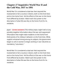 Chapter 27 Inquizitive World War II and the Cold War, 1937 to 1991