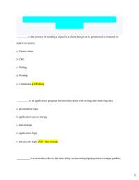 OSI Exam 2 Questions and Answers  100% Pass  ________ is the process of sending a signal t