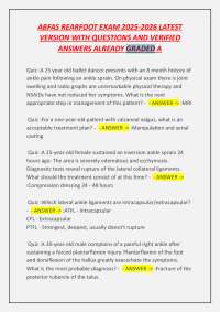ABFAS REARFOOT EXAM 2025-2026 LATEST  VERSION WITH QUESTIONS AND VERIFIED  ANSWERS ALREADY