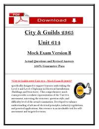 City & Guilds 2365 Unit 614 - Mock Exam A (2025) - With detailed marking schemes