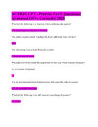 ACTION CPT - Practice Exam Questions| Answered 100% Correctly| 2025