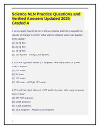 Science NLN Practice Questions and Verified Answers Updated 2025 Graded A